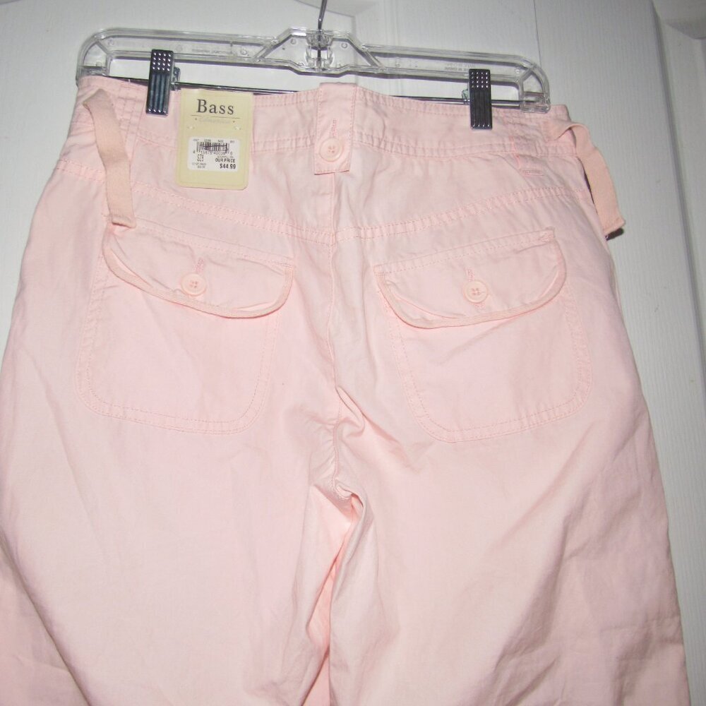 G.H. Bass Peach Cotton Cropped Pants Size 8 | Seashell Pin | Beachy Coastal Chic - Picture 5 of 9